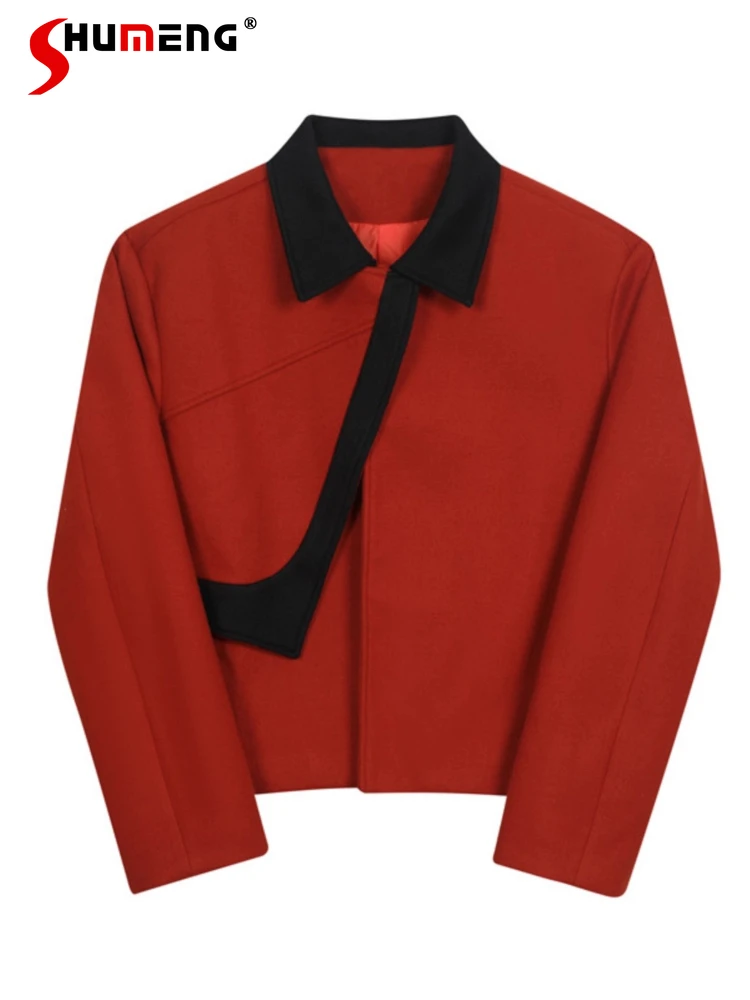 

Men's 2025 Autumn New Retro Elegant Handsome Coats Men's High Street Fashion Jacket Color Matching Design High-end Stylish Tops