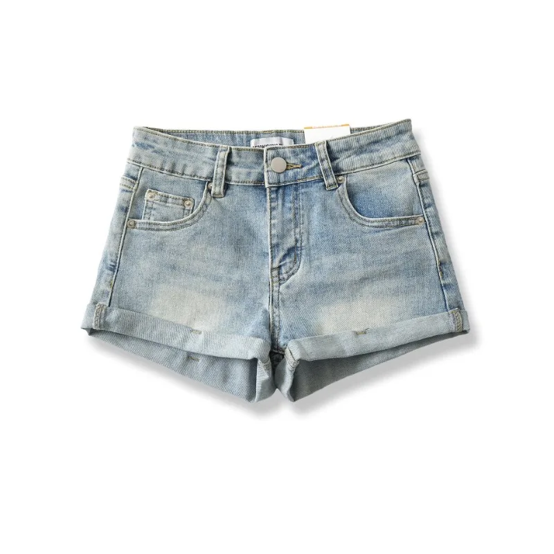 Low Waist rise spicy girl washed rolled denim shortswomen 2026 New Summer Women's Shorts sexy slim hip hugging hot Short pants