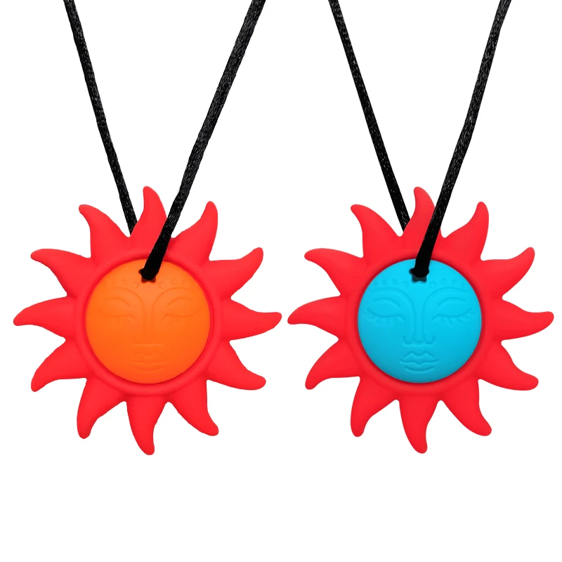 New Creative sun goddess Silicone Necklace for Children Fashion Chewable Teether Necklaces Girls Series Jewelry Gift