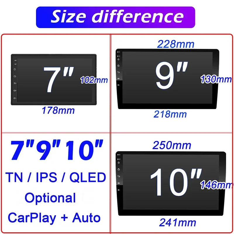7/9/10 Inch Universal Android 13 Car Radio 64G Autoradio Android 2 Din Car Radio GPS BT Central Multimedia Smart Car Systems image 6