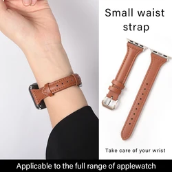 Leather Slim Strap for Apple Watch Band 44mm 40mm 41mm 45mm 38mm 42mm 49mm 44 45 iWatch Series 8 7 SE 6 5 4 3 2 1 Woman Bracelet