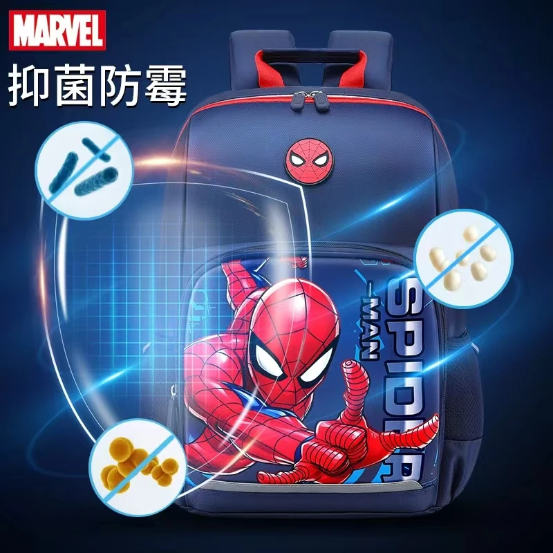 Школьные портфели Disney Marvel для мальчиков, ортопедический рюкзак на плечо для начальной школы, класс 1-3, с капитаном Америка и железным пауком