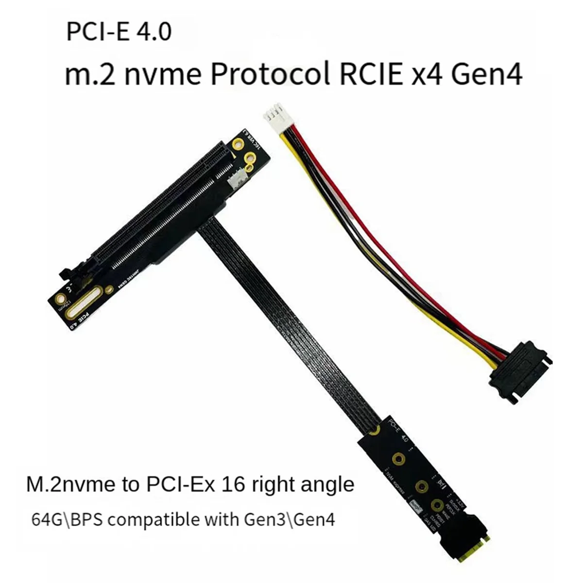 M.2 to PCIE X16 Adapter Cable for SSD M.2 Nvme Gen4 to PCIE 4.0, 50CM