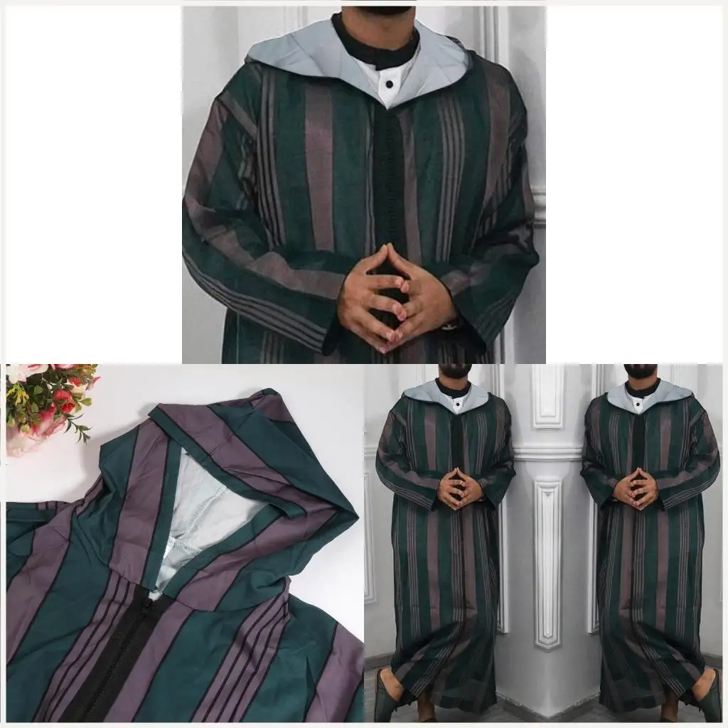 

Главное мусульманское мужское с длинным рукавом Thobe Middle East Saudi Arab Kaftan Исламское платье абайи Dubai Habes с узором