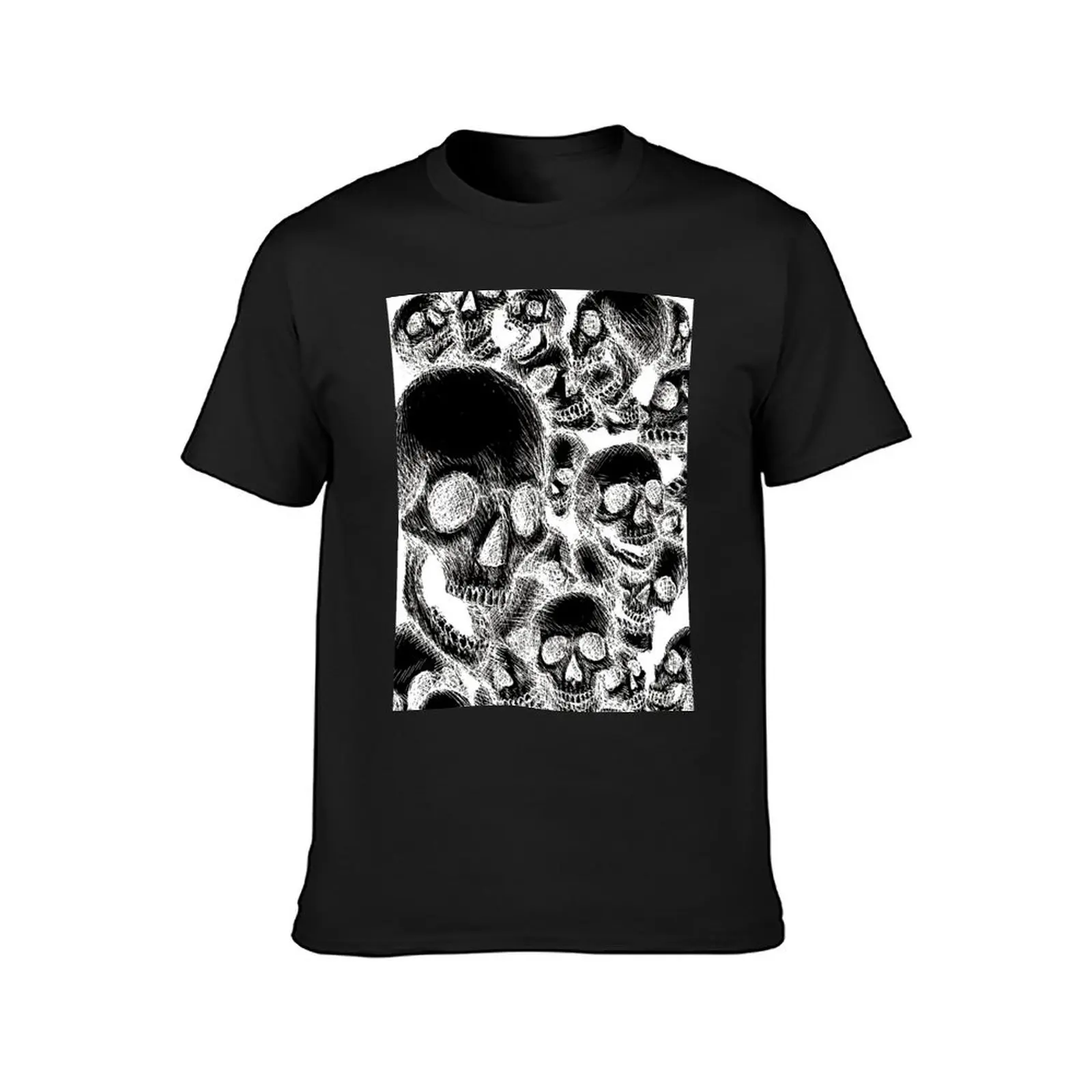 Inverted Skulls Drawing Design T-shirt Aesthetic clothing summer clothes customizeds customs men graphic t shirts