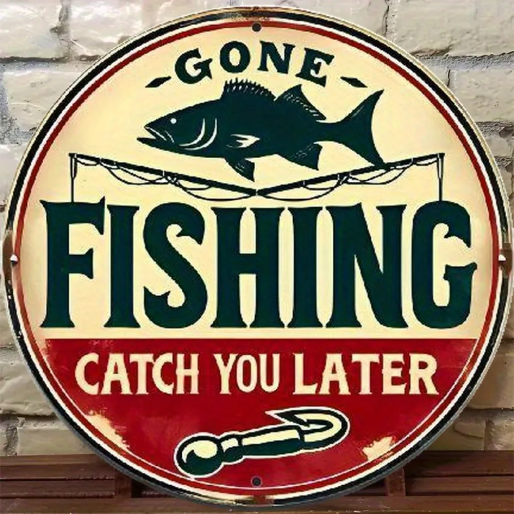 Vintage Fishing Aluminum Sign  - đánh giá và giá Outdoor Furniture Shop