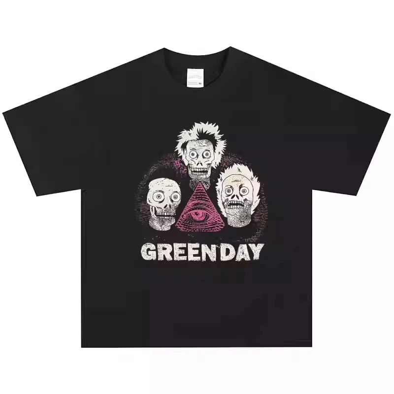 

Green Day Green Day Band Rock American Vintage Street American Vintage Street Hip Hop Short Sleeve Casual Cotton Short Sleeve