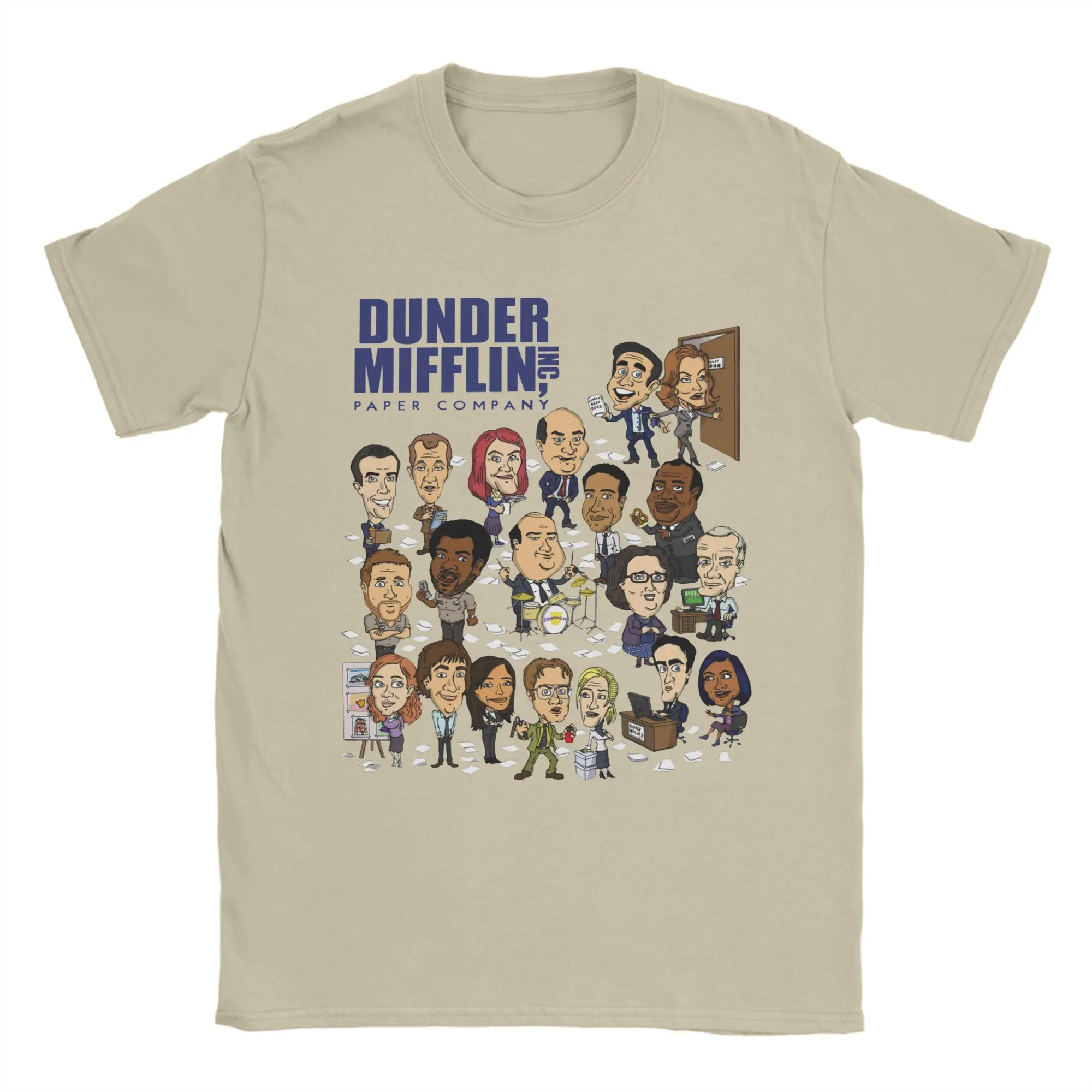 Men Women Dunder Mifflin Paper Company T Shirt The Office 100% Cotton Tops Hipster Short Sleeve Round Neck Tee Shirt