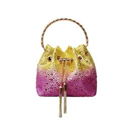 Handle Rhinestones Evening clutch Bag Purses and handbag luxury Designer shoulder bag Shiny Crystal Clutch purse bucket bag