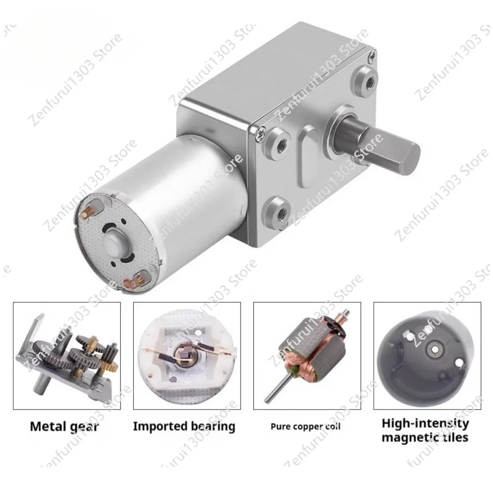 JGY370 Worm Gear Motor JGY370 4632  DC 6V 12V 24V High Torque Worm Reversible Turbo Metal Geared Gear-box Reducer