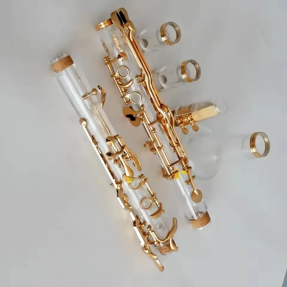 Transparent acrylic tube body system  klarinette 18Keys G  Clarinet gold - plated 18keys