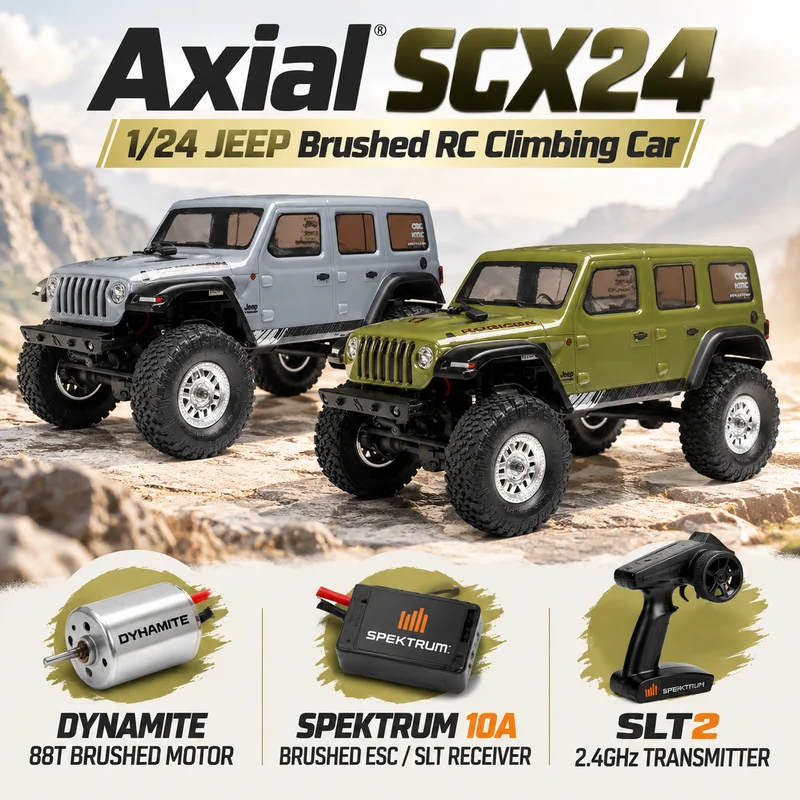 Hot Axial SCX24 1/24 2.4G Simulation Brushed Remote Control Off-Road Climbing Car Electric 4WD RC High-Speed Model With LED Toy