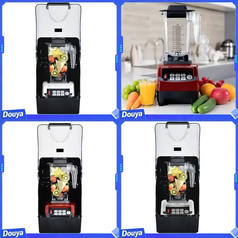 Commercial Blender with Sound Enclosure Multifunctional Wall Breaking Machine 2L 1100W