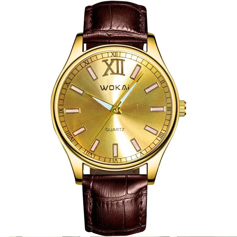 2024 new men\'s quartz watch business casual gold belt foreign trade gift watch