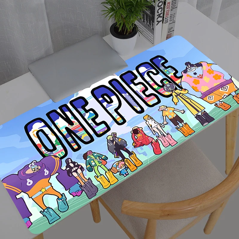 Tapis de Souris XXL One Piece Anime pour Gamer, Grand Tapis de Bureau en Caoutchouc pour Clavier et Souris, Tapis de Jeu pour Ordinateur Portable