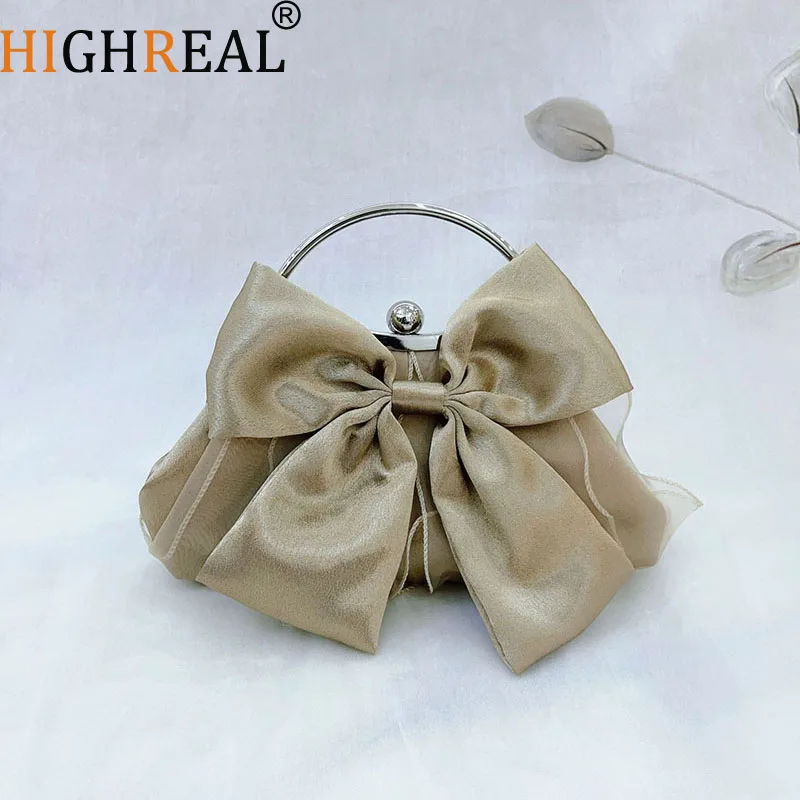 

Fashion Bowknot Prom Bow Bride White Purse Evening Day Clutch Bag Crossbody Shoulder Women Luxury Party Tote Wedding Day Bag