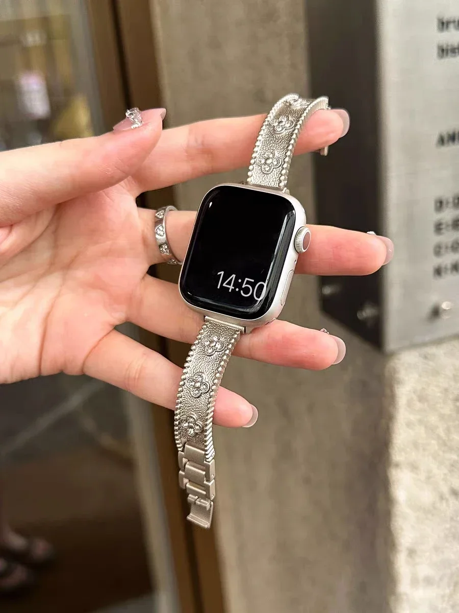 لطيفة بلينغ سوار معدني لساعة أبل الفرقة رابط النساء سلسلة 8/7/6/10/9 40 مللي متر 41 مللي متر 38 مللي متر 42 مللي متر 44 مللي متر 45 مللي متر 46 مللي متر حزام #3