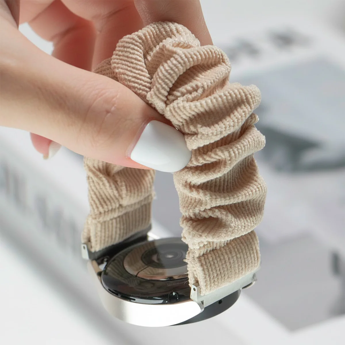 20/22mm Scrunchie Strap For Samsung Galaxy 7/6/5/4/5pro 40/44mm Nylon Women Bracelet for Huawei GT6/6 Pro 5/5Pro 46mm Wristband