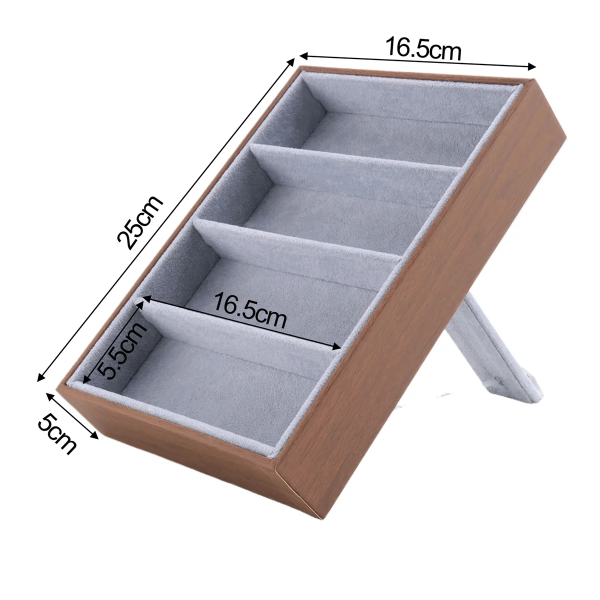 T27C Sunglasses Display Glasses Cases 4 Grids Sunglasses Display Box Glasses Display Jewelry Organizer Tray - Brown