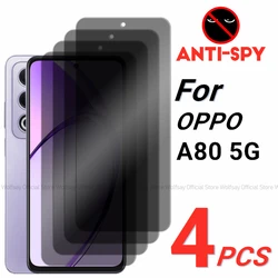 2/4PCS Privacy Screen Protector For OPPO A80 5G Anti-Spy Tempered Glass OPPO A80 5G Full Glue Privacy Phone Glass OPPO A80 5G