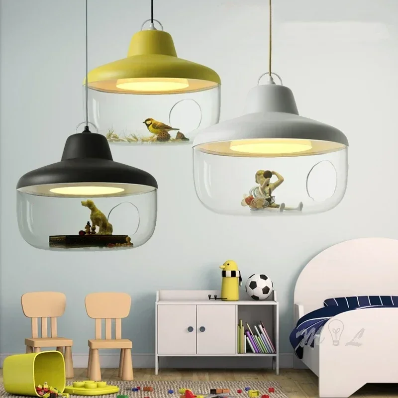 Mordern LED Pendant Lights Glass House Lovely Home Deco Children Gift Living Room Bedroom Hanging Light Suspension Luminaires