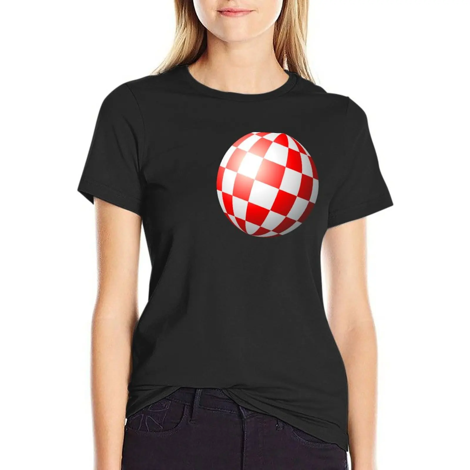 Amiga chequered boing ball (1984 CES Demo) T-Shirt summer top new edition Woman clothes