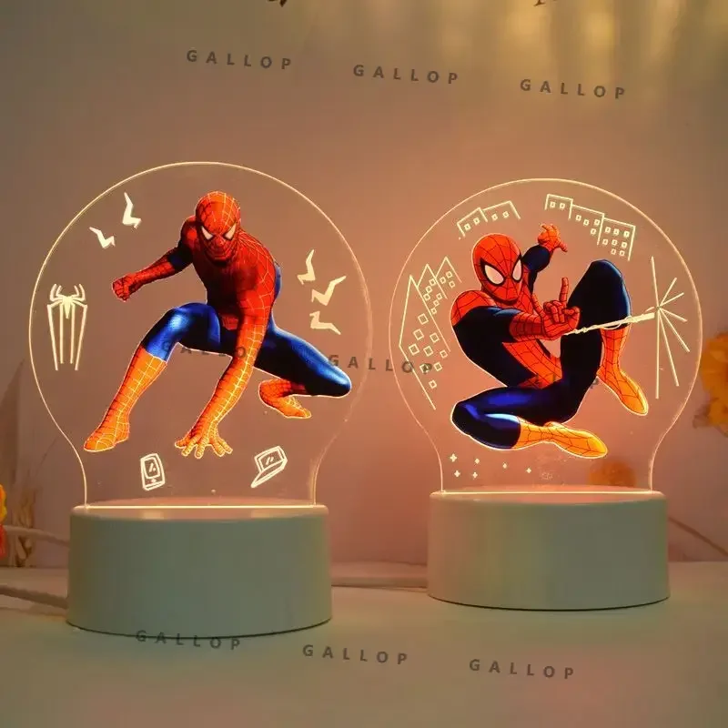 Marvel Spider-Man cartoon surrounding personalized creative night light car decoration