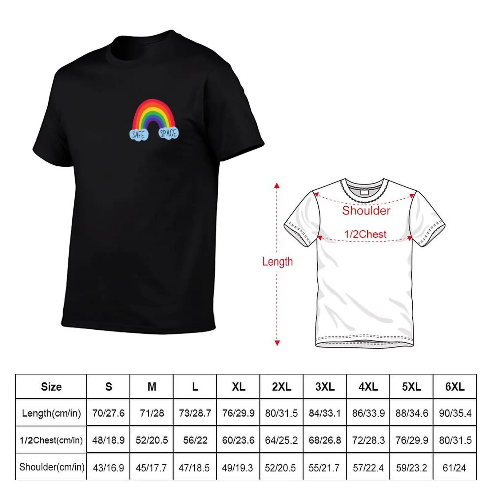 Safe Space Rainbow T-Shirt Casual Basic Street Style T-Shirt