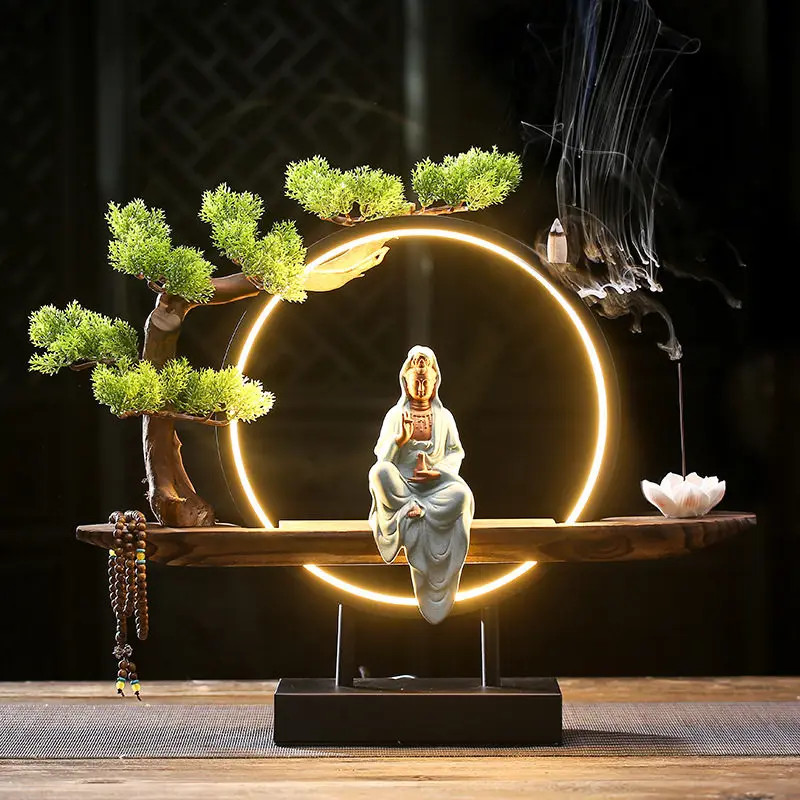 Vertical Backflow Incense Burner Buddhism Zen Electric Incense Burner Living Room Luxury Quemador Inciensos Home Decoration