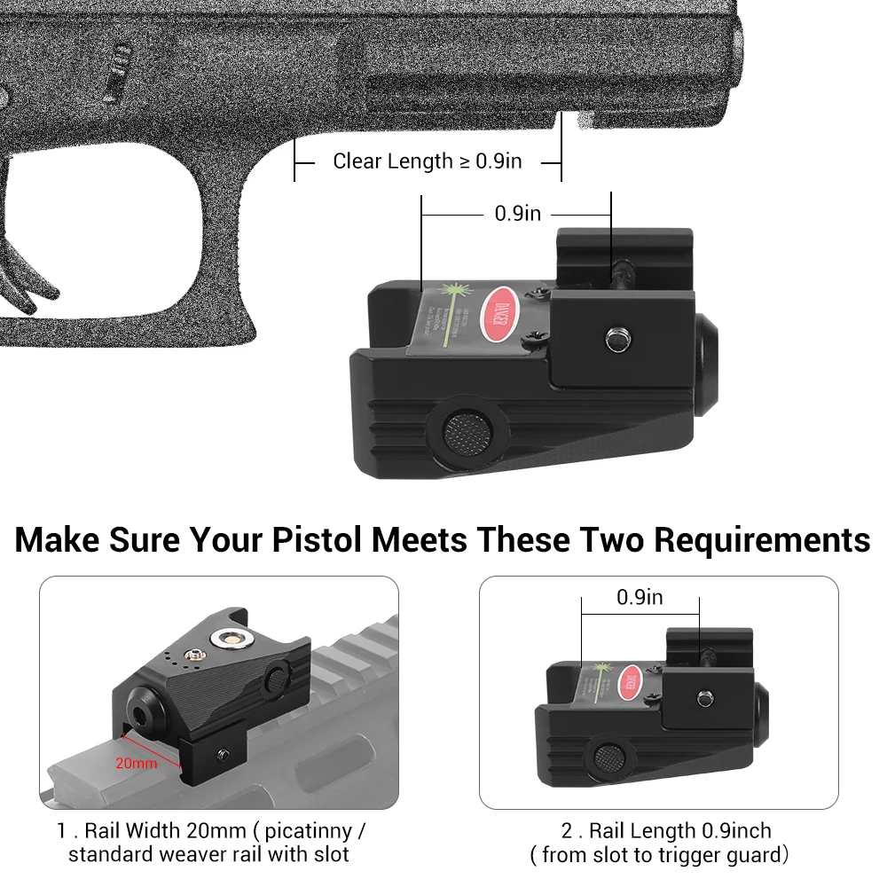 Tactical Red Green Laser Sight Magnetic Rechargeable Weapon Laser Sight for Rifle Handgun Pistol Airsoft Gun Shooting Laser