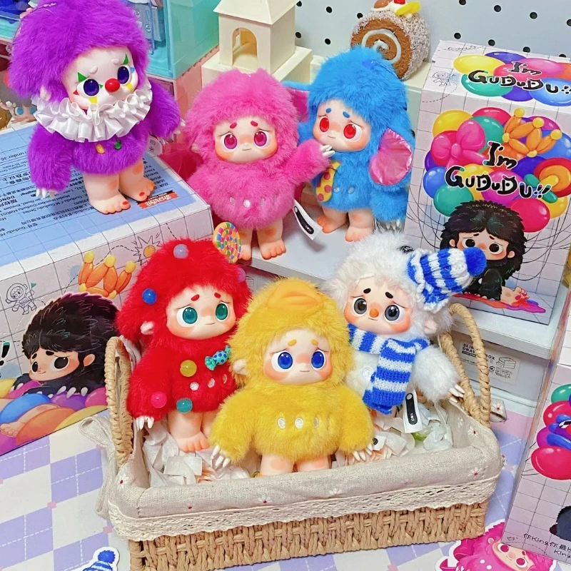 

I'm GUDUDU Blind Box Mystery Toys Clown Doll Duck Vinyl Model Gifts Trendy Play Bag Pendant Lollipop/Bow/Elephant/Snowman