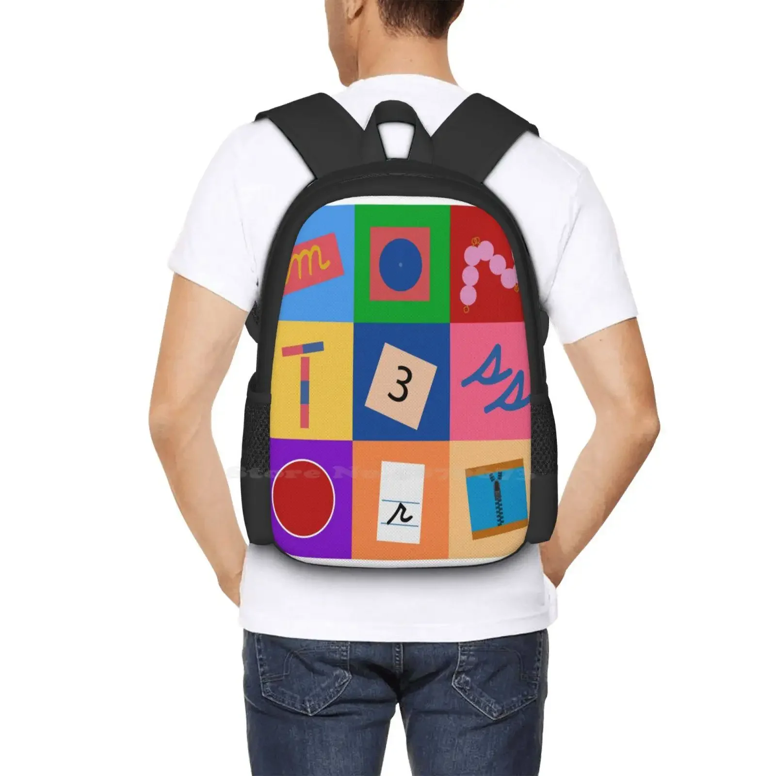 مواد مونتيسوري رائجة البيع حقيبة مدرسية على ظهره حقائب الموضة ماريا مونتيسوري الأطفال تعلم الطفل أطفال مونتيسوري أمي الأزرق #6