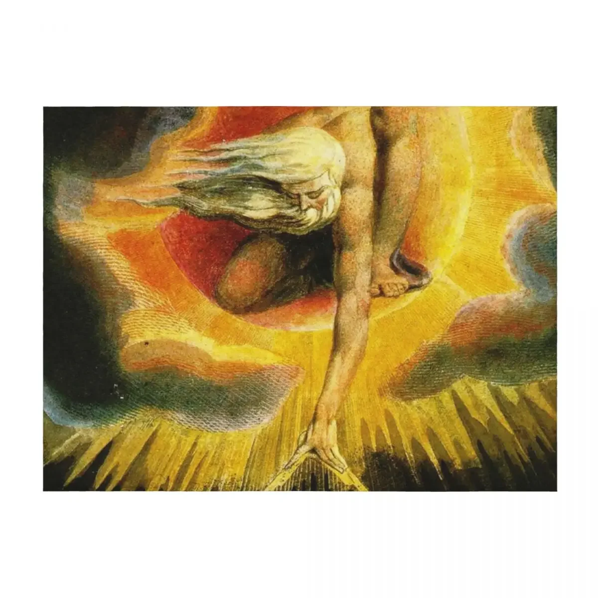 

HD Ancient of Days, by William Blake HIGH DEFINITION Original colors Throw Blanket Bed covers Single Vintage Blankets