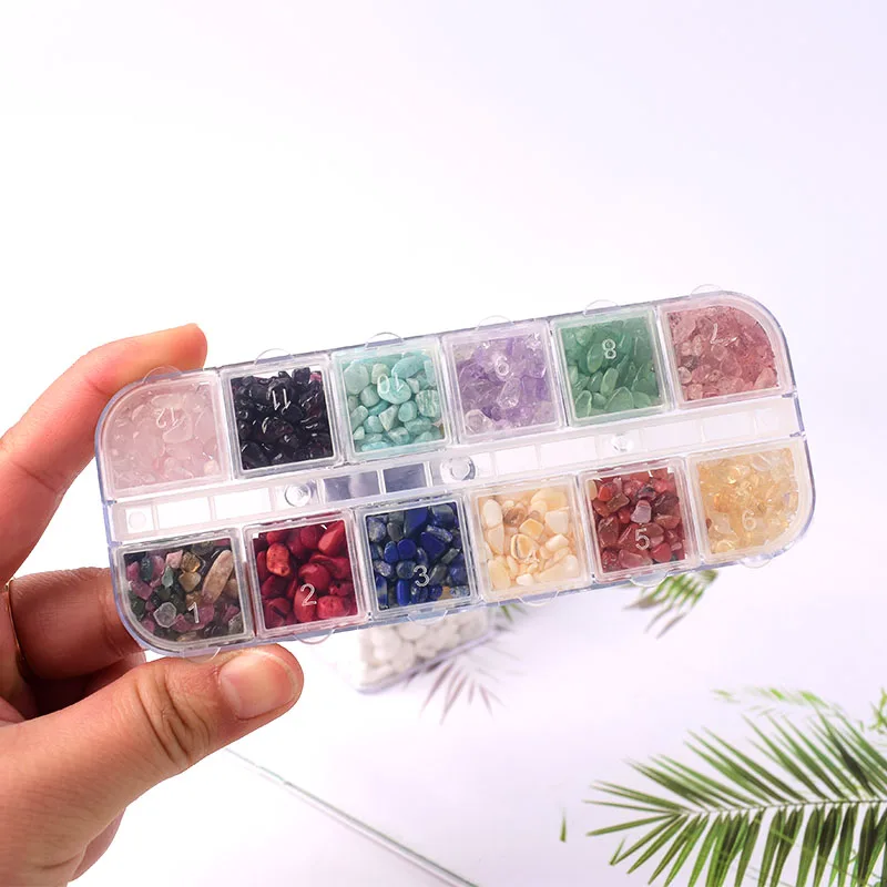 1Box Natural Stone and Crystal Irregular Gravel Specimen Healing Stone Reiki Home Decor Handmade Diy Gift Teaching Specimen