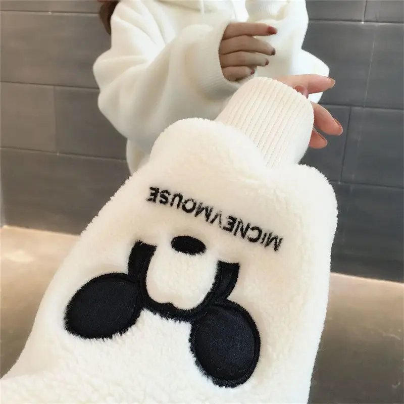 Disney Cute Mickey Minnie Mouse Hoodies Women Autumn Winter Pullover Tops Cartoons Femme Plus Velvet Clothes