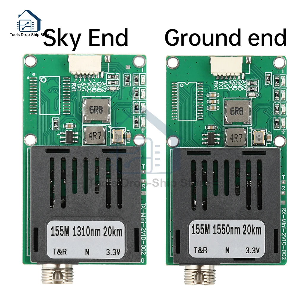 

Sky/Earth TTL Optical Transceiver Module DC 5.5-26V FC RX/TX/AV/VCC/GND for Drones TTL to Fiber Optic Module 1 Channel