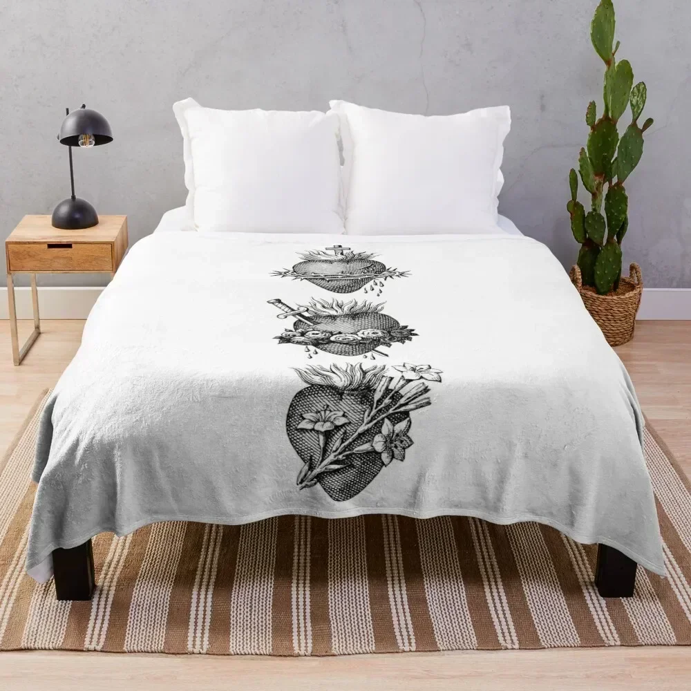 

Hearts of the Holy Family Throw Blanket Luxurious Soft Fuzzy Blanket for Sofa Bed