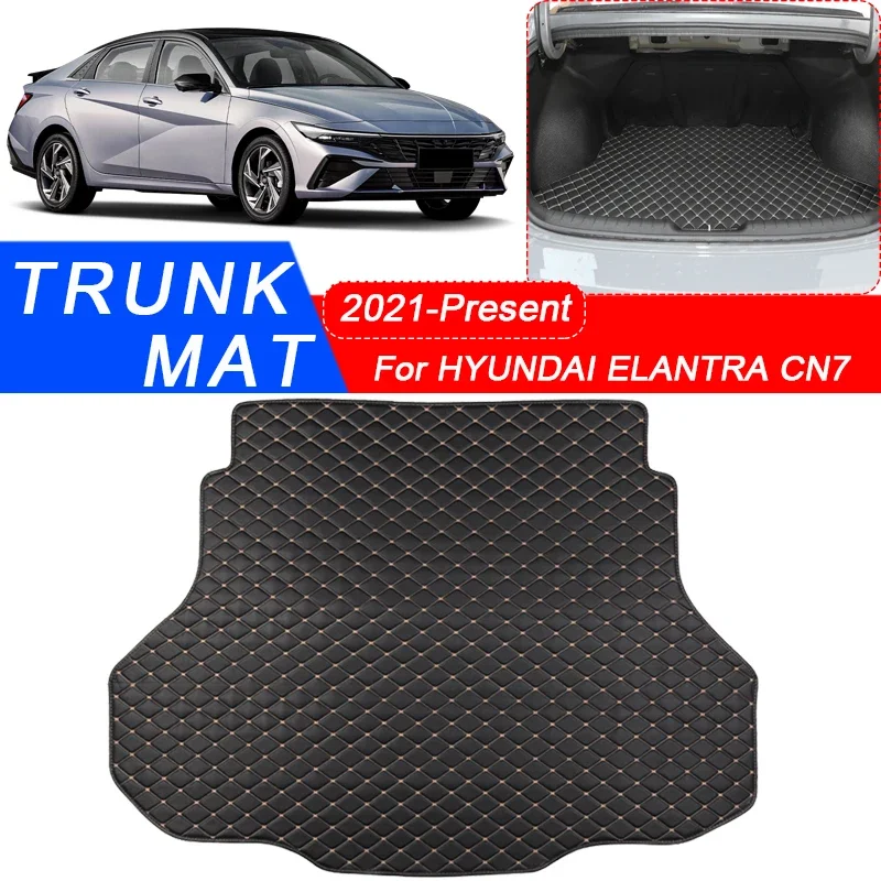 

Custom Car Trunk Main Mat For Hyundai Elantra Avante CN7 2021-2025 Waterproof Anti Scratch Non-slip Protect Cover Accessory