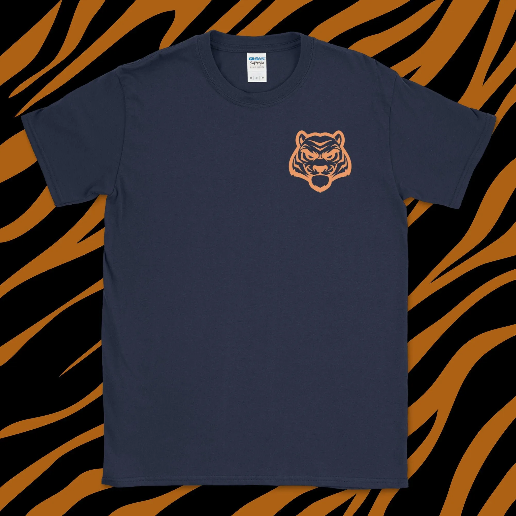 Tiger T Shirt Chest Logo Top Big Cat Orange Feline Panthera