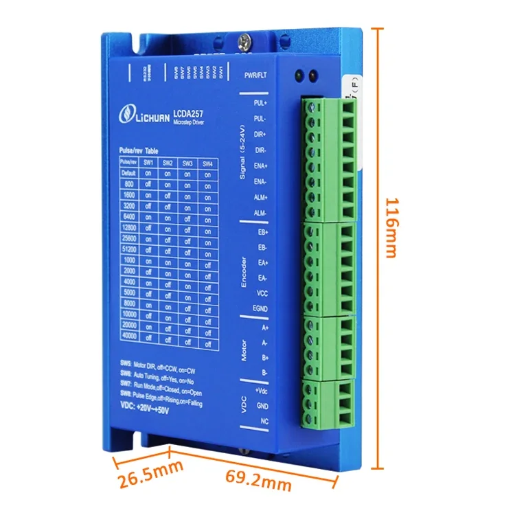 Lichuan motor driver LCDA257S 2 Phase closed loop stepper driver controller match for Nema 17 Neam 23 Nema 24 stepper motor