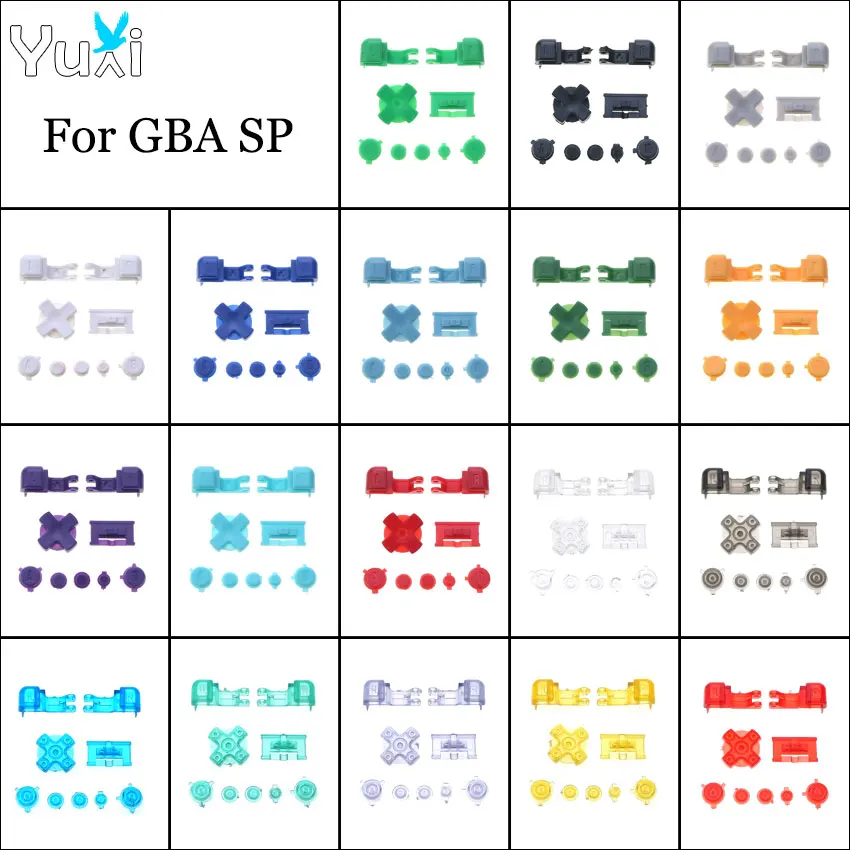 YuXi Replacement Buttons Set For Gameboy Advance SP for GBA SP Console LR AB D-Pad Power Button Key Repair Part
