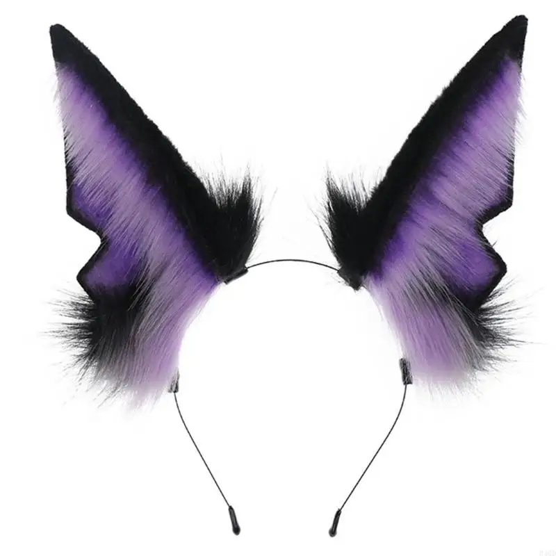 

340D Lovely Foxes Ear Hair Hoop Cosplay Anime Character Hairband Live Broadcast Cosplay Headwear for Teens Woman