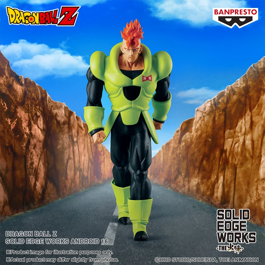 Original Dragon Ball Z SOLID EDGE WORKS THE ANDROID 16 Anime Figure Toys Model Collector Action Figurine Doll Gift