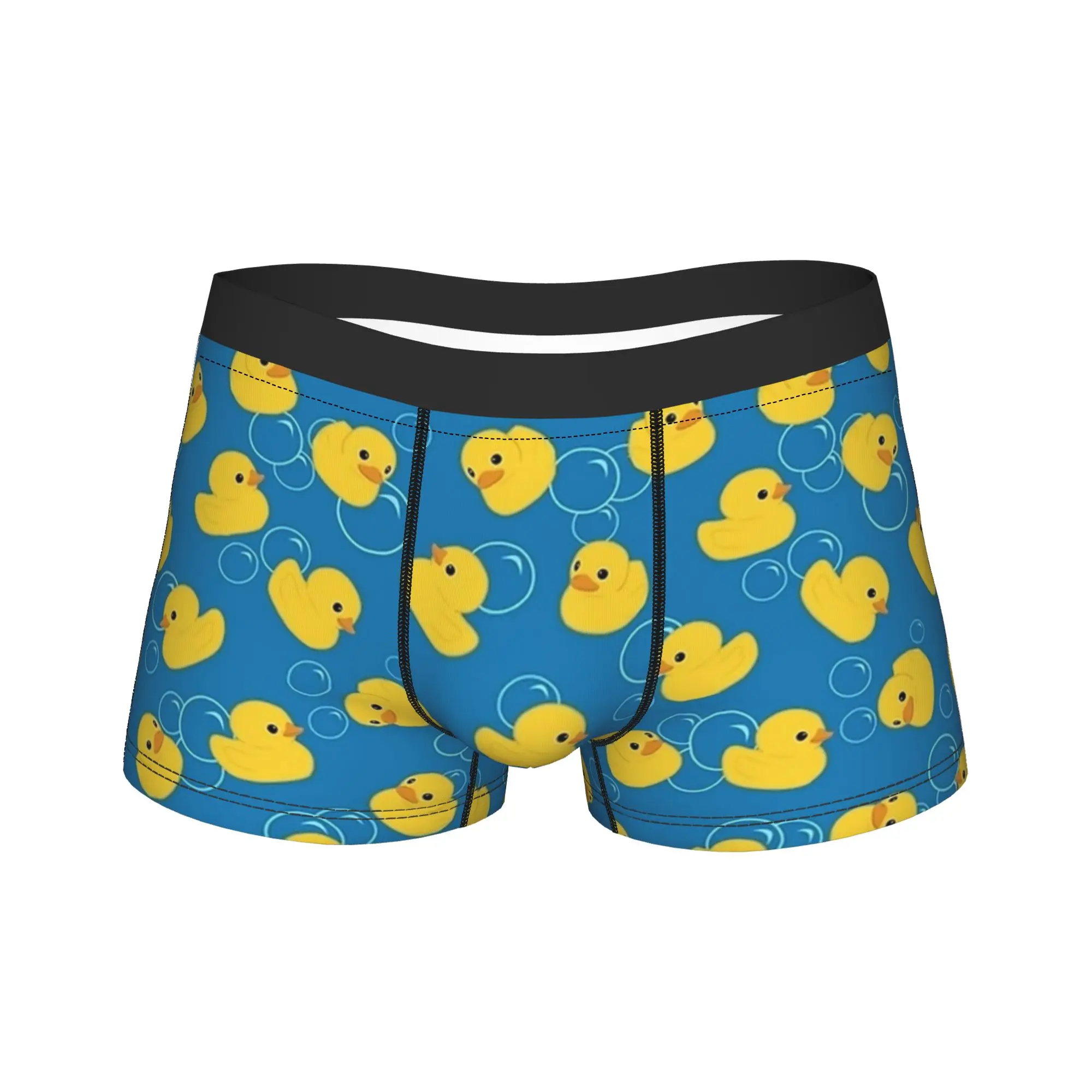 Cute Yellow Bath Duck Pattern Underwear  Comfortable Underpants Design Boxer Brief For Males 3D Pouch Plus Size Boxer Shorts