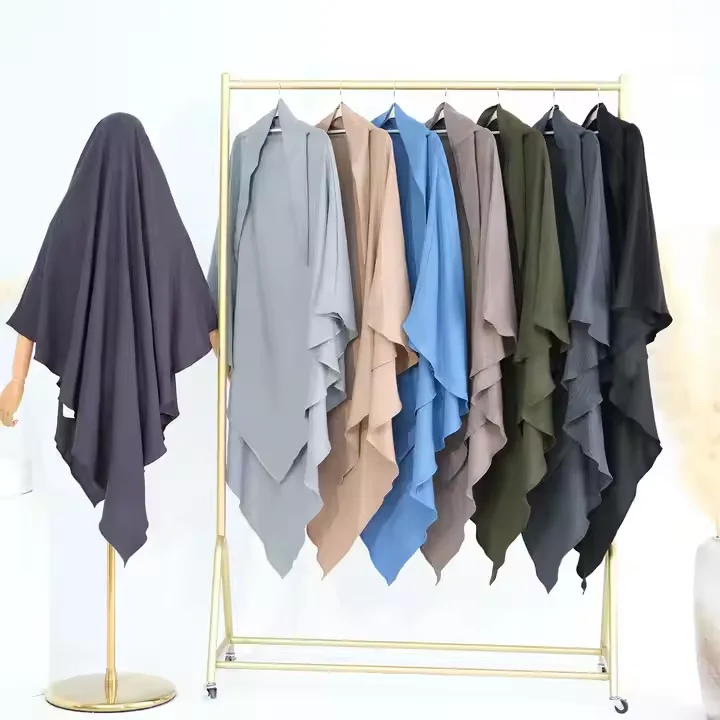 

Eid Prayer Garment Hijab Long Khimar Ramdan Muslim Headscarf Women One Piece Jubha Islamic Hijabs Musulman Djellaba Abaya Scarf