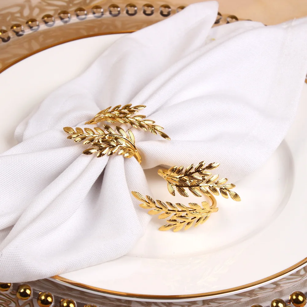 2023 New Europe Napkin Buckle Creative Gold Wheat Ear Restaurant Napkin Ring Light Luxury Hotel Table Decoration Ornaments