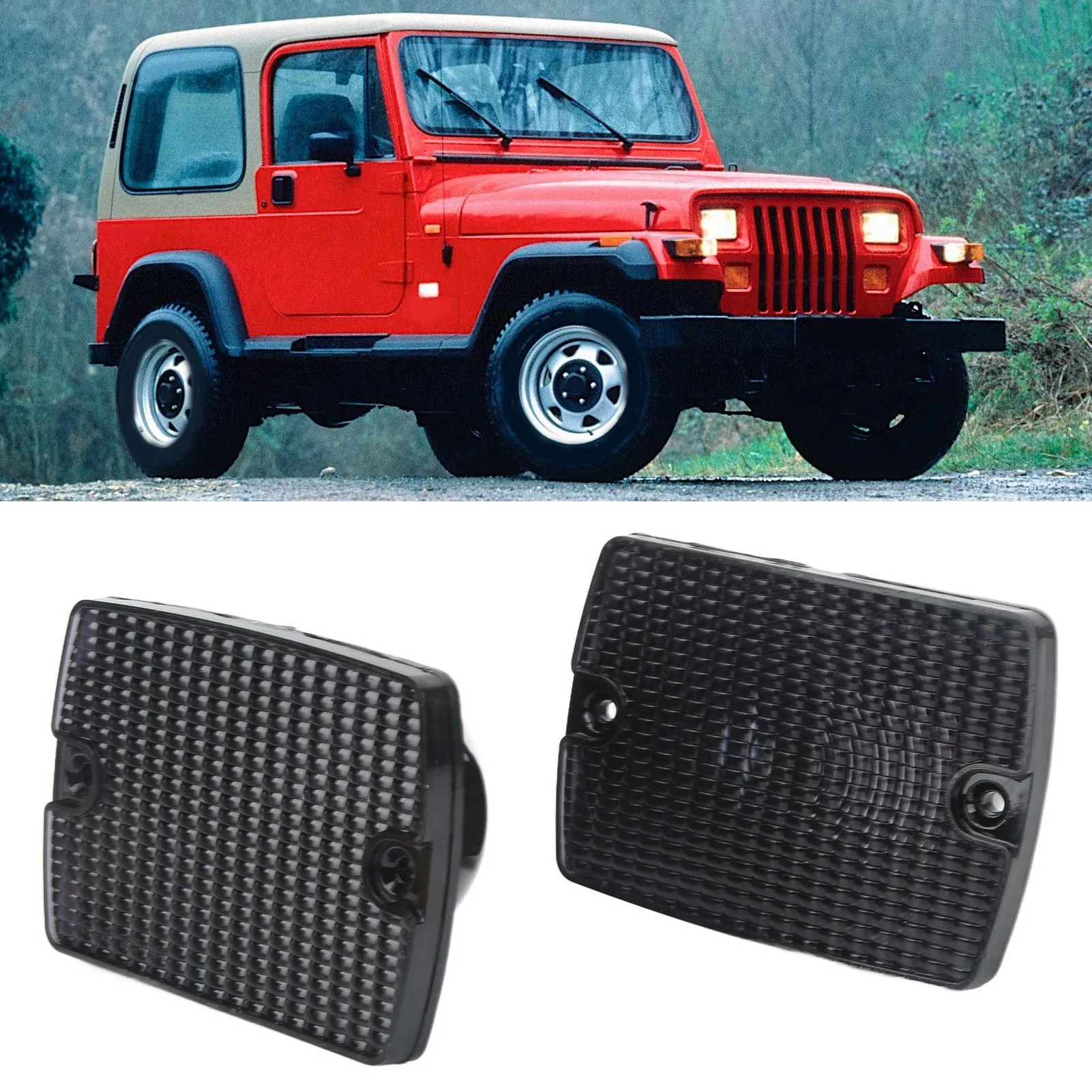 Lente indicatore di direzione anteriore 56001378 Sostituzione trasmissione luce forte per Jeep Wrangler YJ 1987‐1995