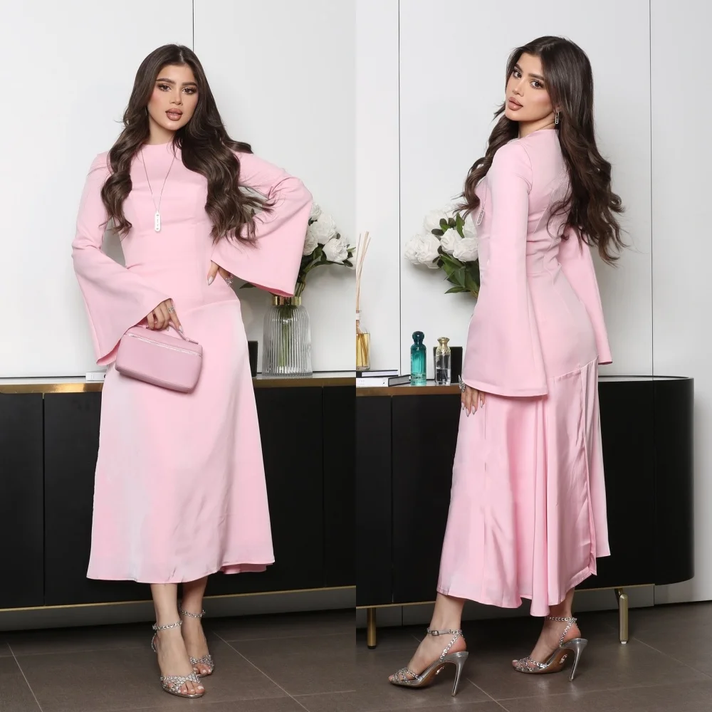 

Customized Jersey O-Neck A-line Midi Dresses Bespoke Occasion Homecoming Party Gown Simple Elegant High Quality Sizes Available