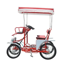 Wholesale 2 or 4 Person Quadricycle Bike Four Wheel Pedal Tandem Rental Surrey Bicycle for Sale