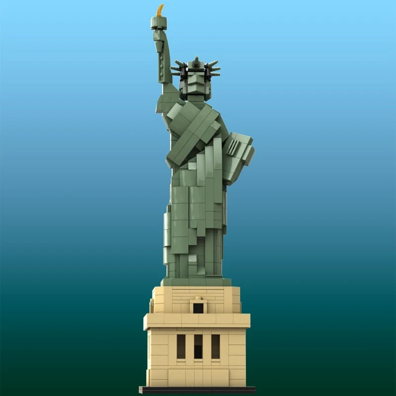 829 pçs mundo renomido série arquitetônica estátua da liberdade bloco de construção modelo tijolo conjunto criativo presentes requintados MOC-200203